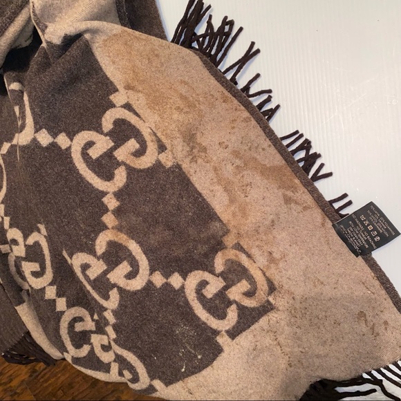 Gucci Bedding Gucci Gg Logo Blanket Throw Wool Cashmere Blend